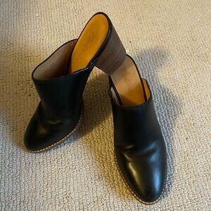 Madewell Black Leather Mules